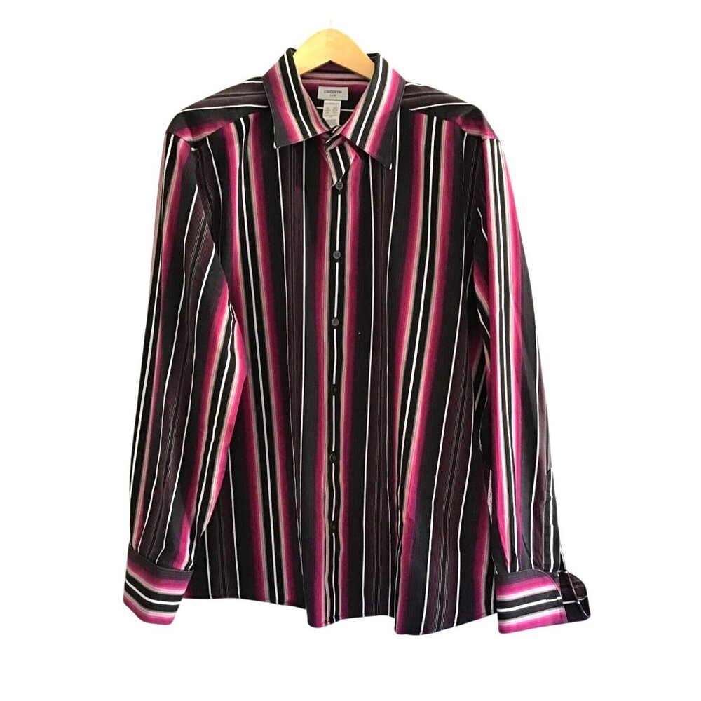 CLAIBORNE LUXE- MENS BUTTON-DOWN LONG SLEEVE 100% COTTON SHIRT SIZE XX-LARGE